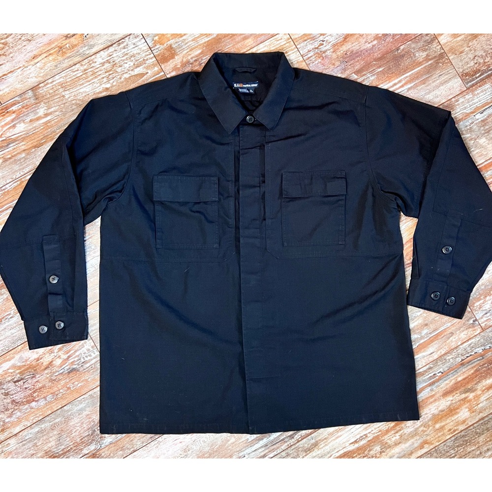5.11 Tactical Series Shirt Mens XL Regular Black Long Sleeve Ripstop Uniform